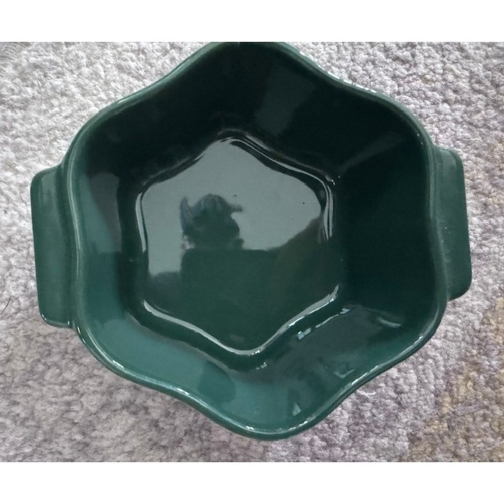 The Pioneer Woman Forest Green Scalloped Stoneware Ramekin Hexagon Baking Dish